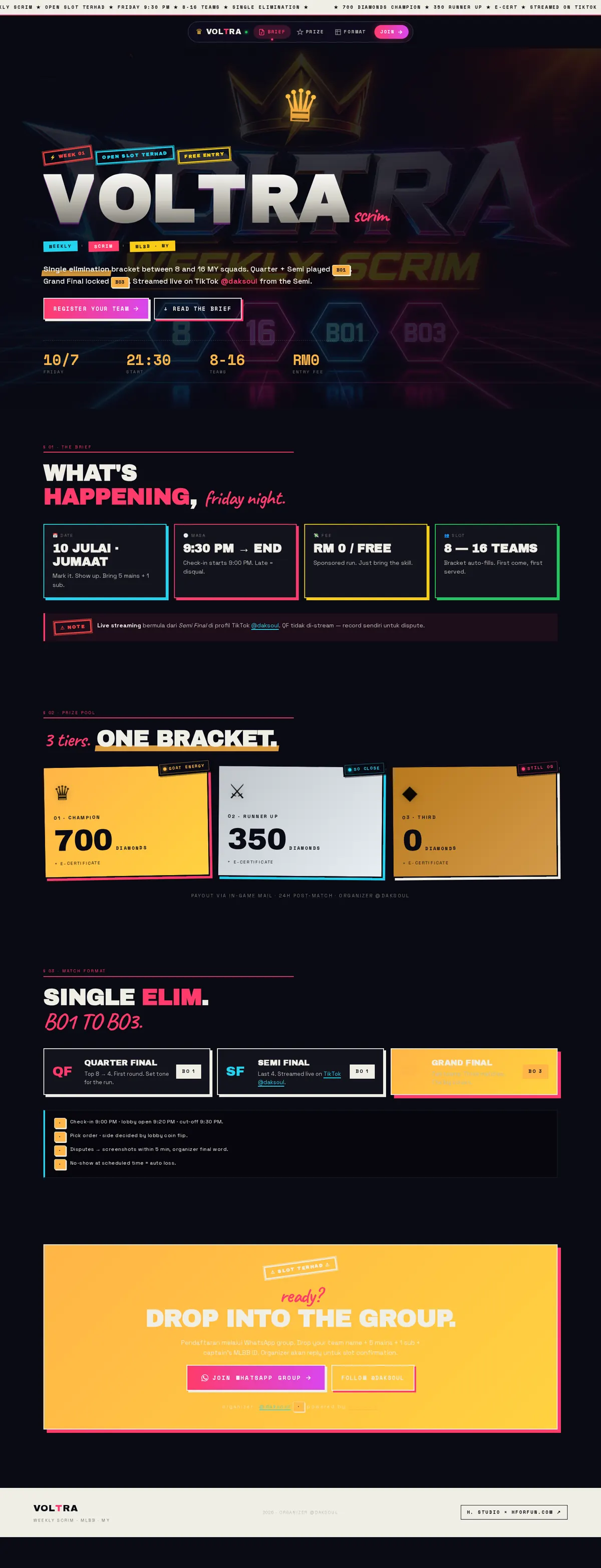 Voltra Weekly Scrim