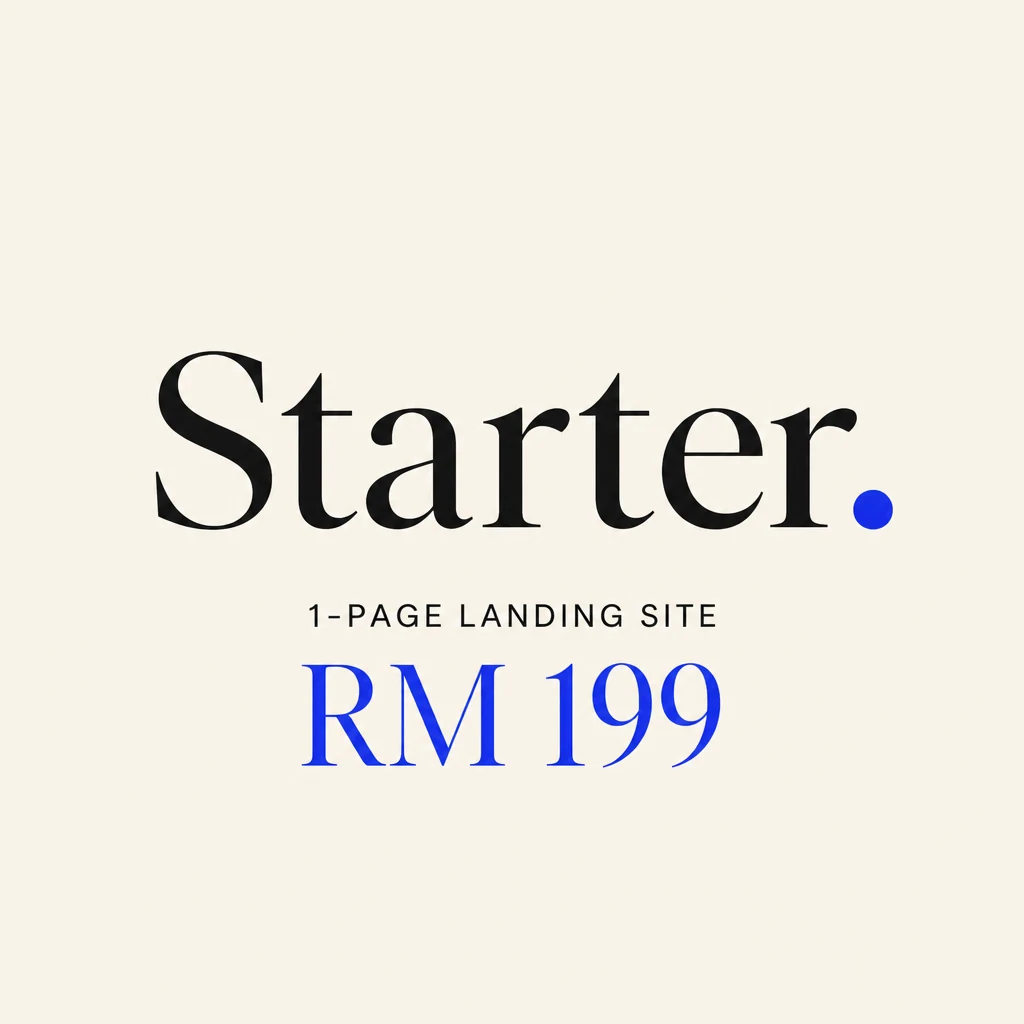 Starter — 1-page landing site, RM199